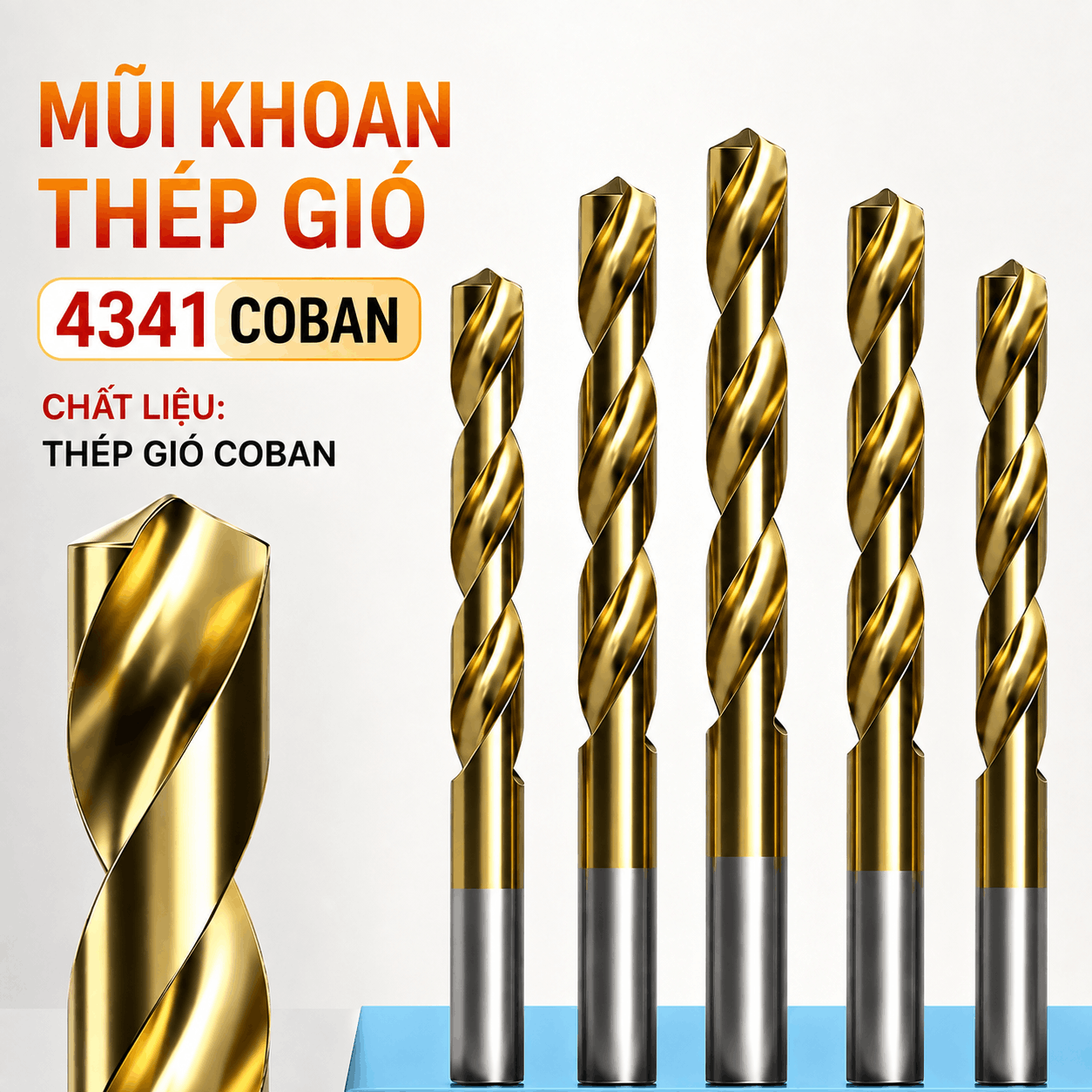 Mũi Khoan HSS Mạ Titan Cao Cấp 135° – Mũi Khoan Thép Gió Đa Năng, Thiết Kế Rãnh Xoắn Thoát Phoi Nhanh DA01542