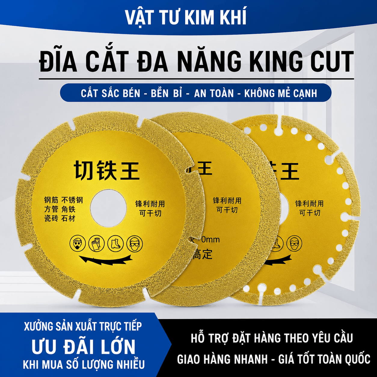 Đĩa Cắt Kim Cương Hàn Góc 110mm – Lưỡi Cắt Đa Năng Cho Đá, Gạch Ceramic, Kính, Sắt Và Kim Loại DA01561-DA01569